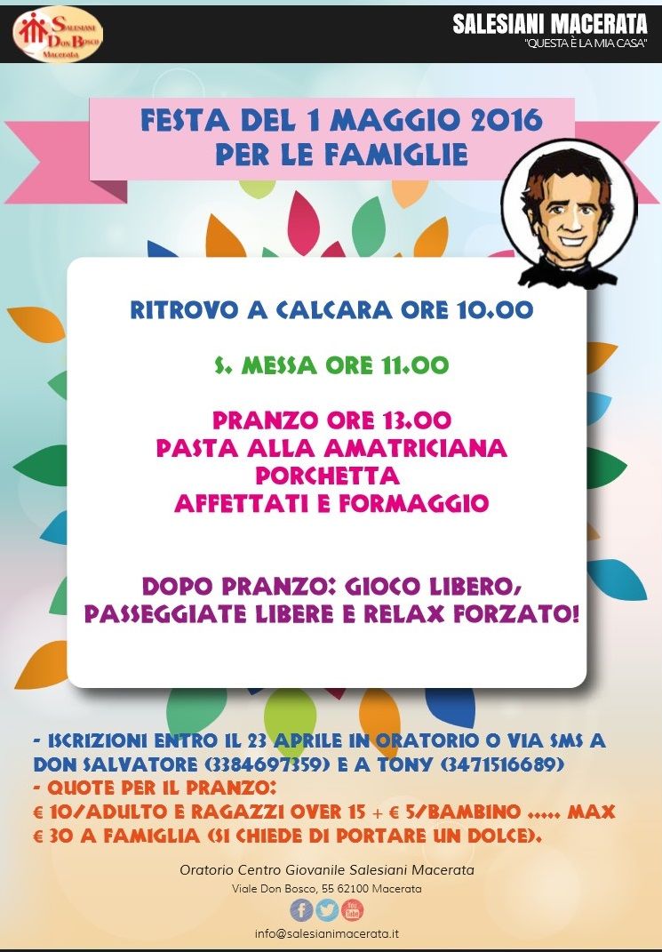 FESTA DEL 1 MAGGIO PER FAMIGLIE A CALCARA DI USSITA